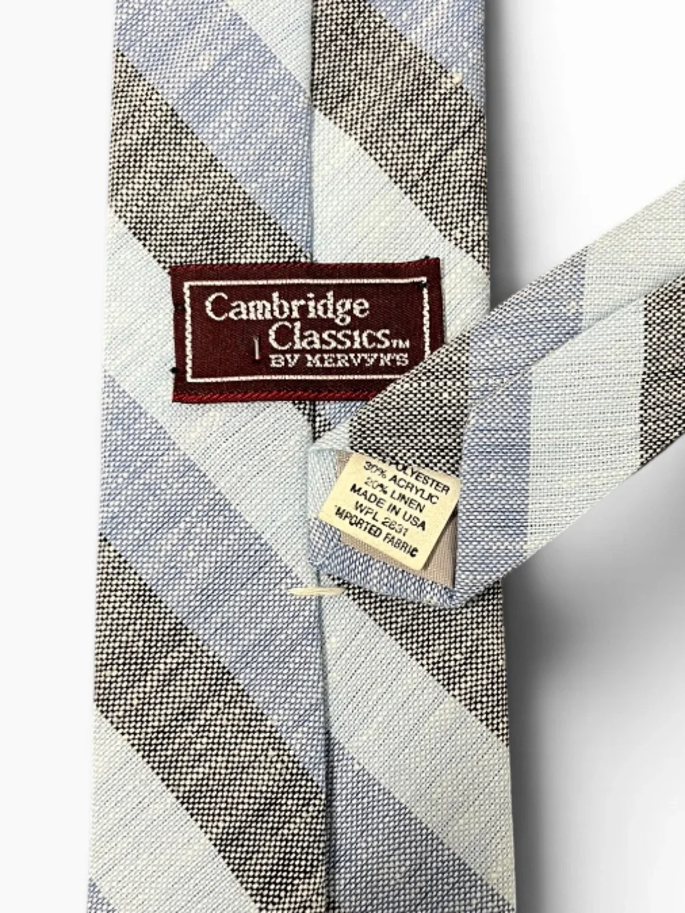 Vintage Cambridge Classics Linen Blend Tie Preppy Classic